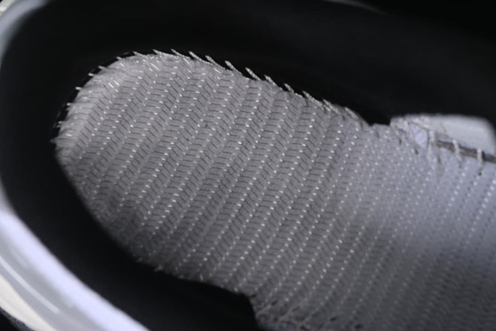 Close-up of the textured shoe interior