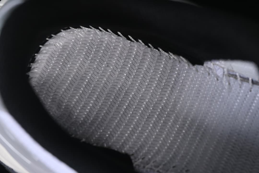 Close-up of the textured shoe interior