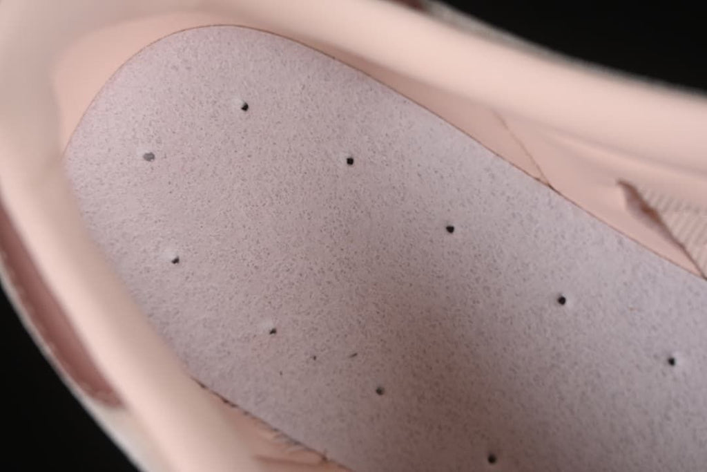 Close-up view inside the sneaker
