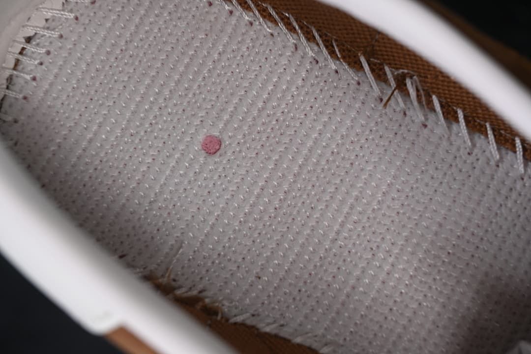 Close-up of the shoe's interior lining