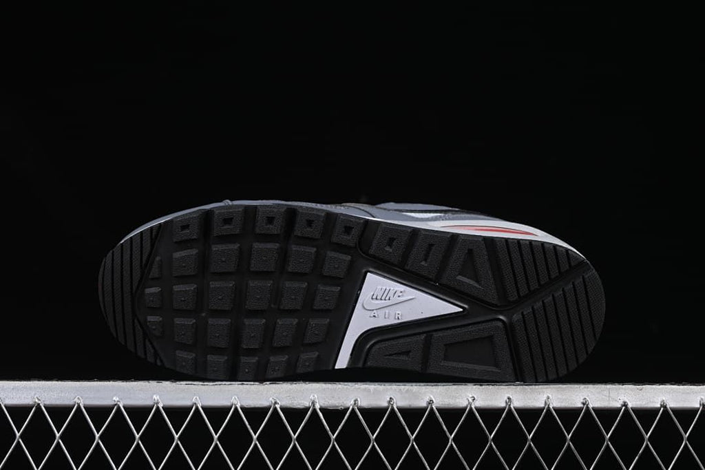 Underside view showing the black patterned outsole