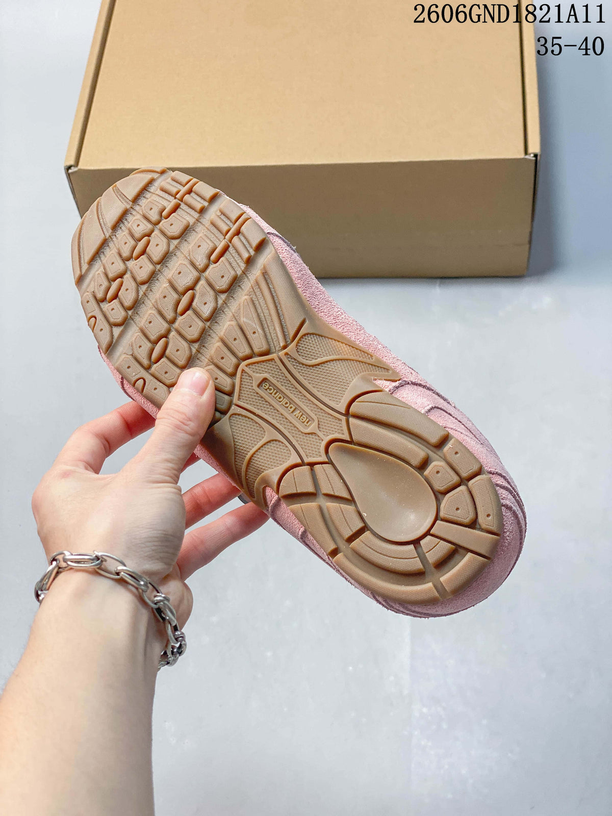 Close-up of the sneaker's gum-colored tread outsole