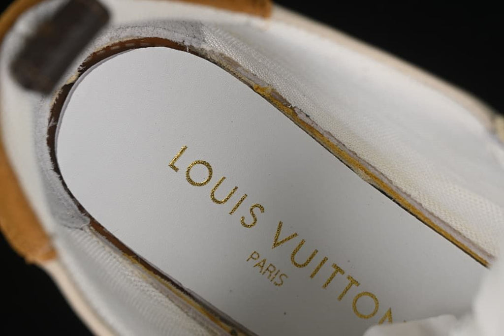 Close-up of the insole with Louis Vuitton Paris branding