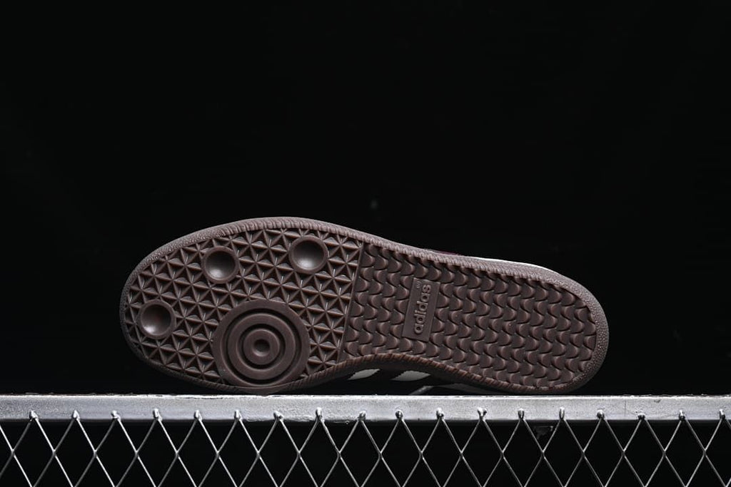 Underside view showing the dark patterned outsole