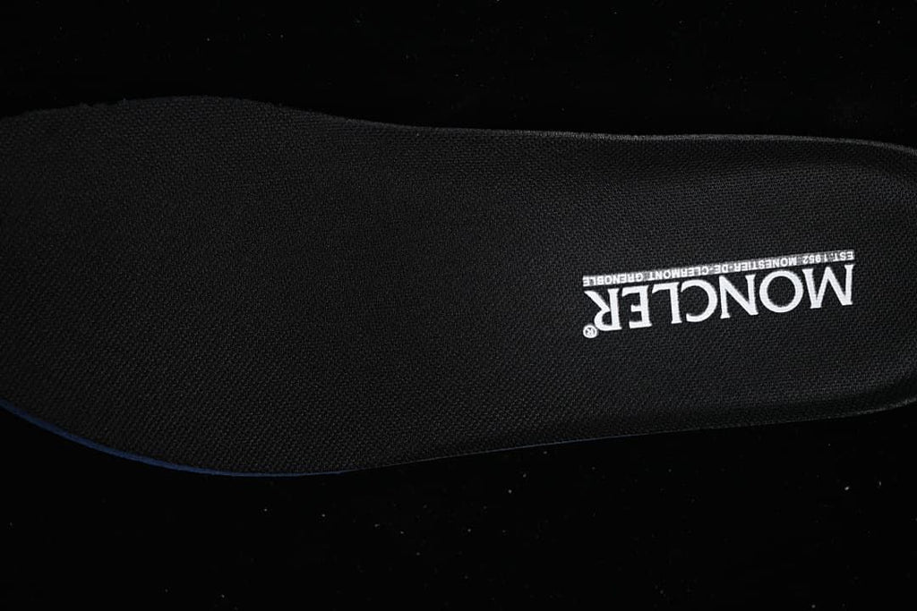 Close-up of the insole with Moncler branding
