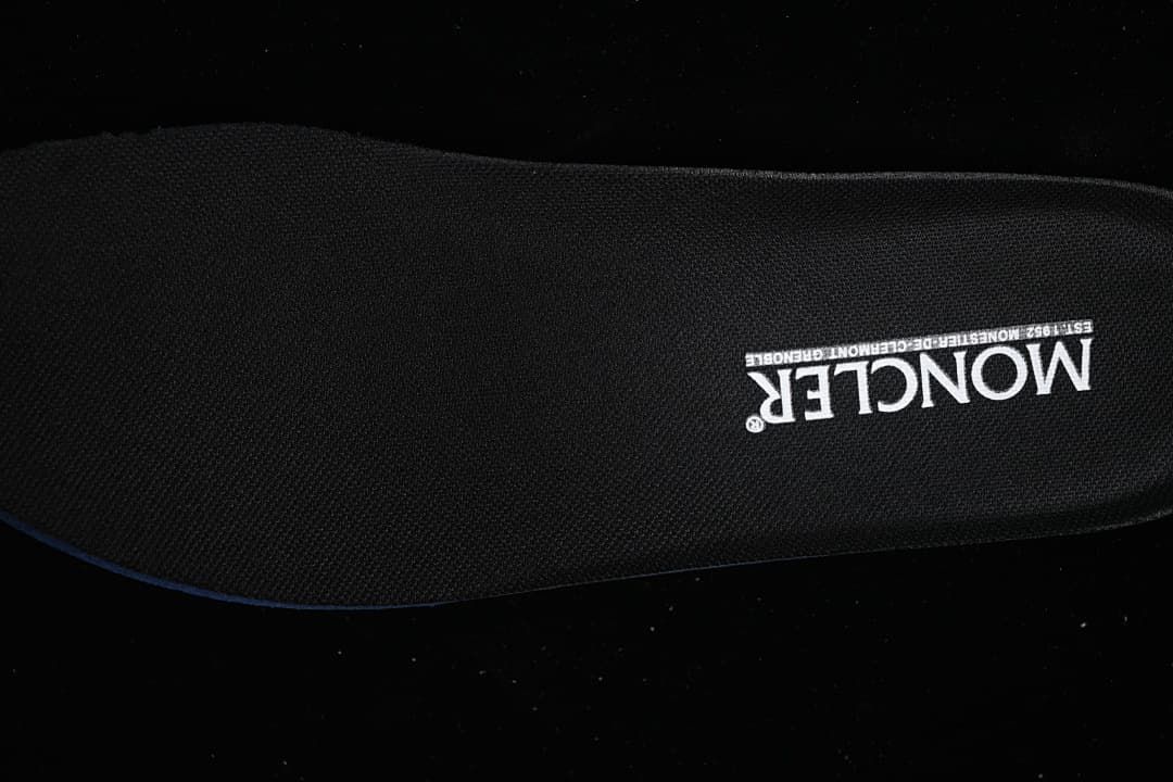Close-up of the insole with Moncler branding