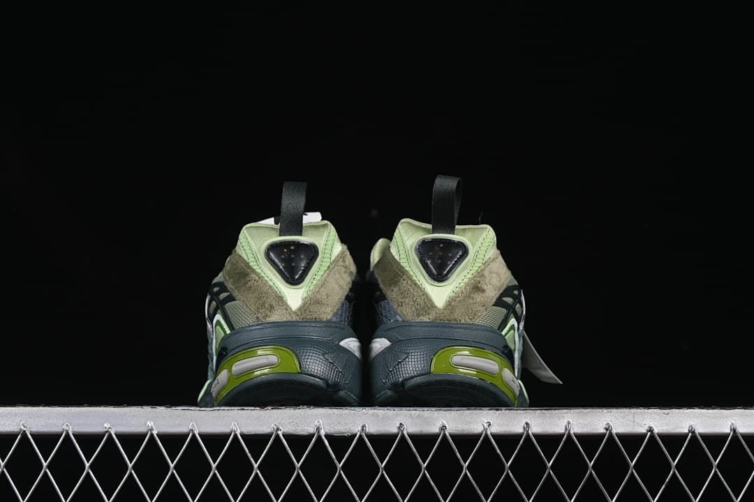 Rear view of the pair highlighting the heel panels and sole details.