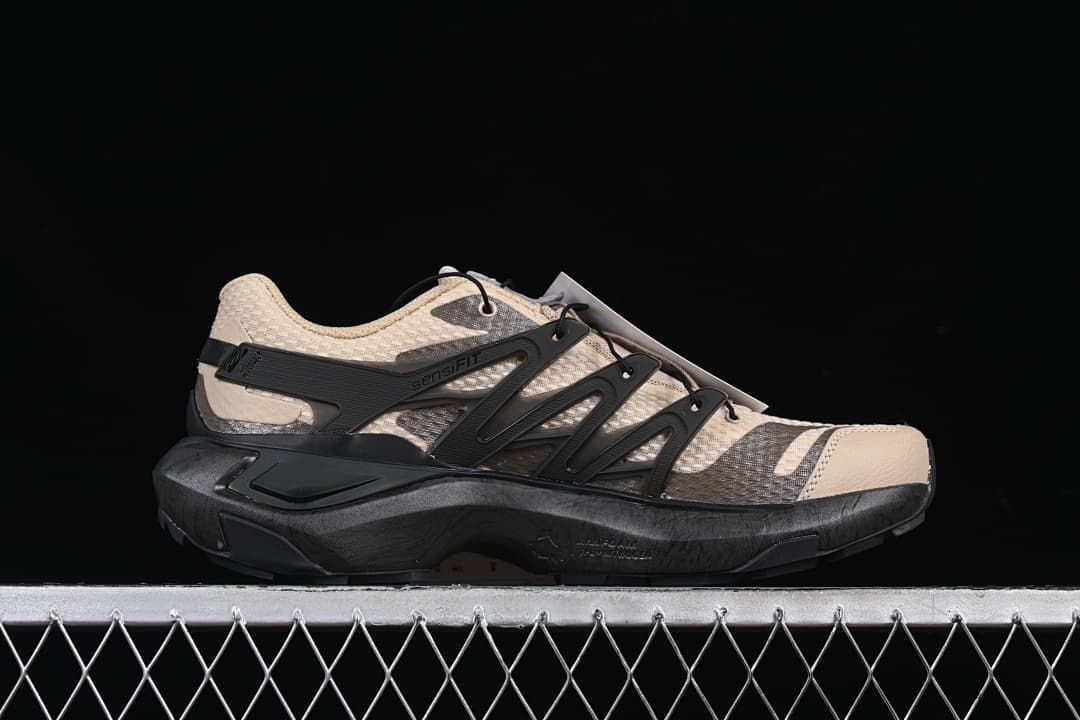 Side profile showing the shoe's cage and thick outsole