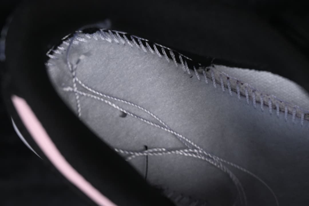 Close-up of stitching and interior construction