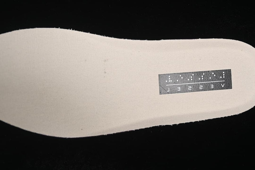 Close-up of the insole branding