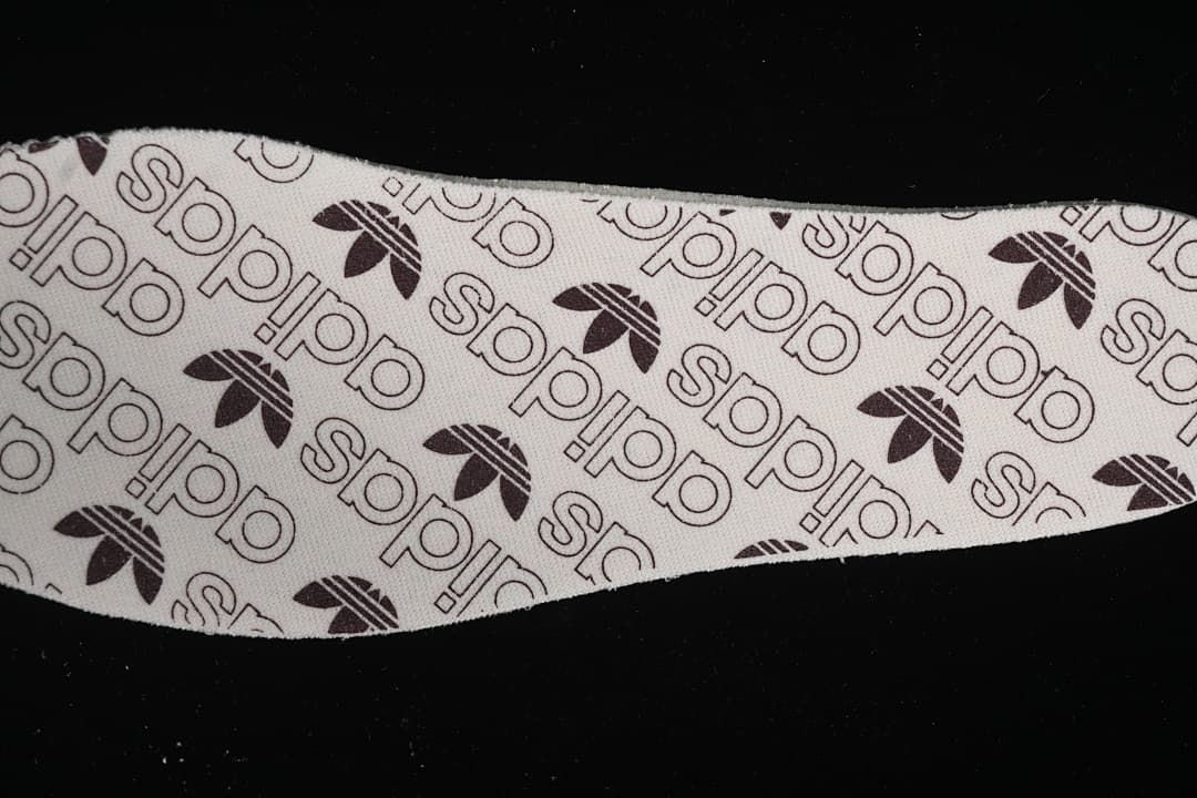 Close-up of the patterned adidas-branded insole