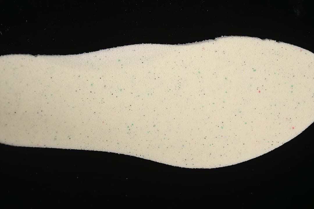 Close-up of a light-colored shoe insole