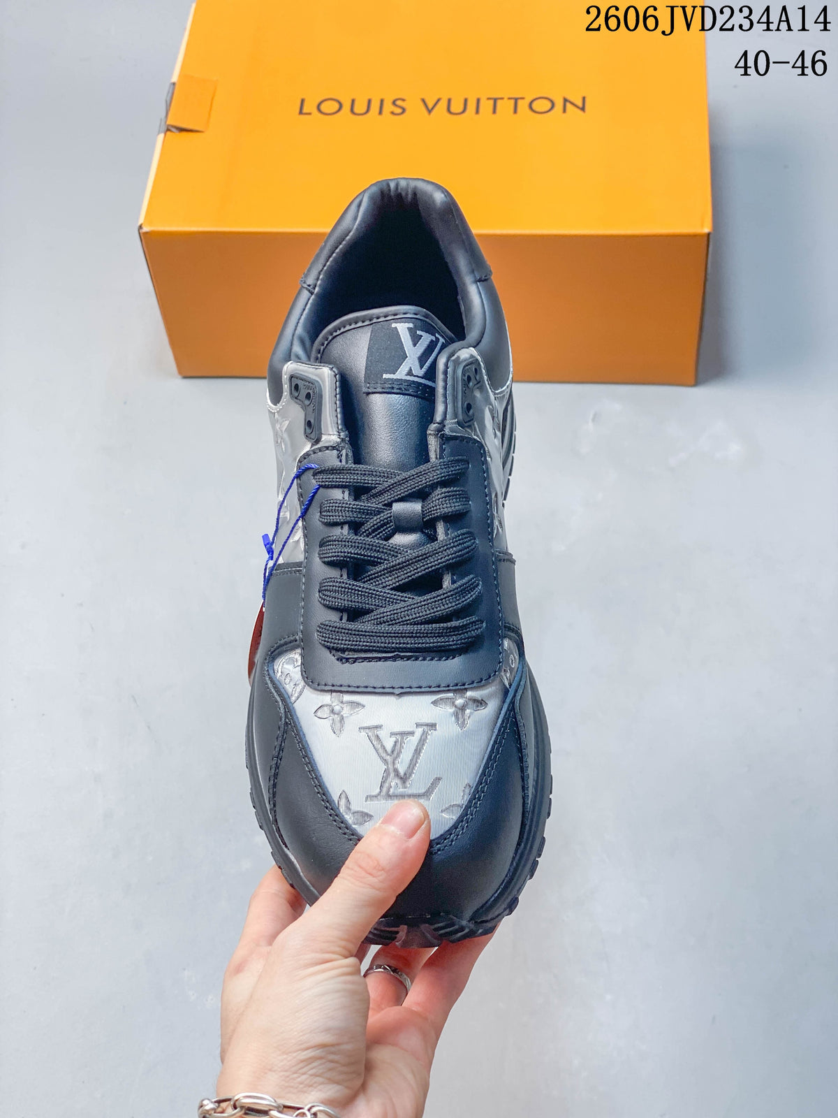 Top view of the sneaker showing its laces, tongue, and patterned toe panel