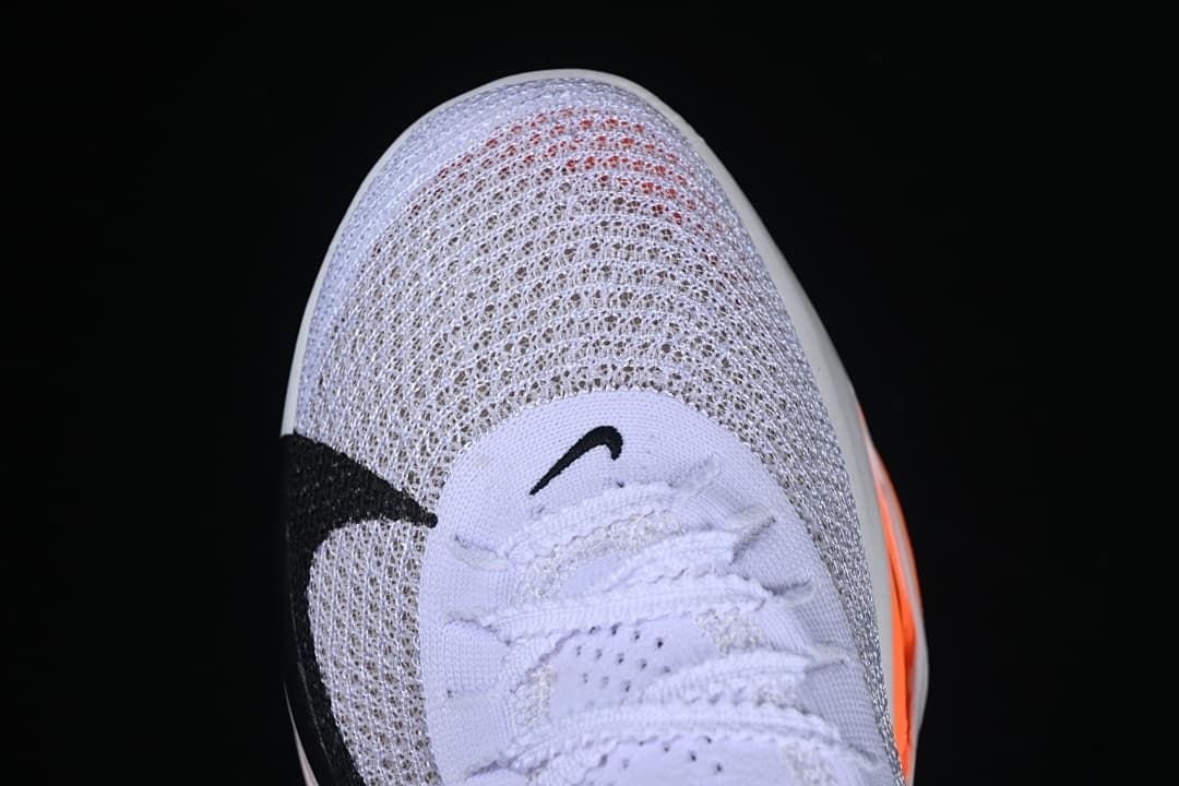 Top view of the shoe toe and laces