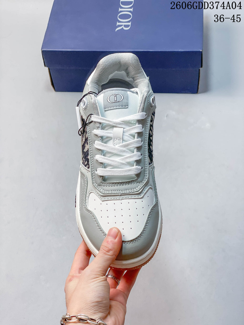 Front view highlighting the laces and perforated toe