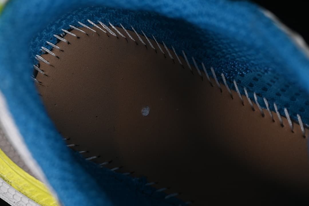 Close-up view inside the sneaker