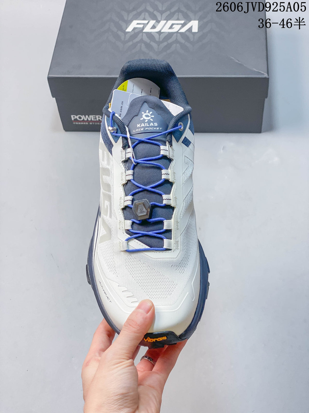 Top view showing the shoe's upper and dial-adjustment laces.