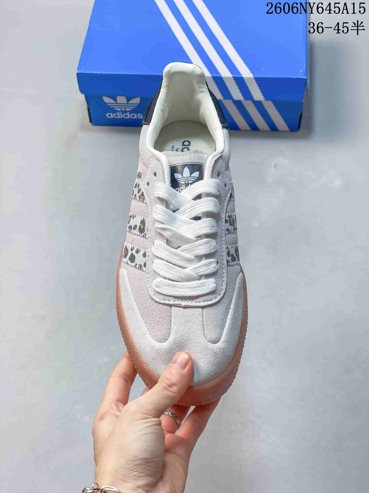 Top view of the lace-up sneaker with patterned side stripes