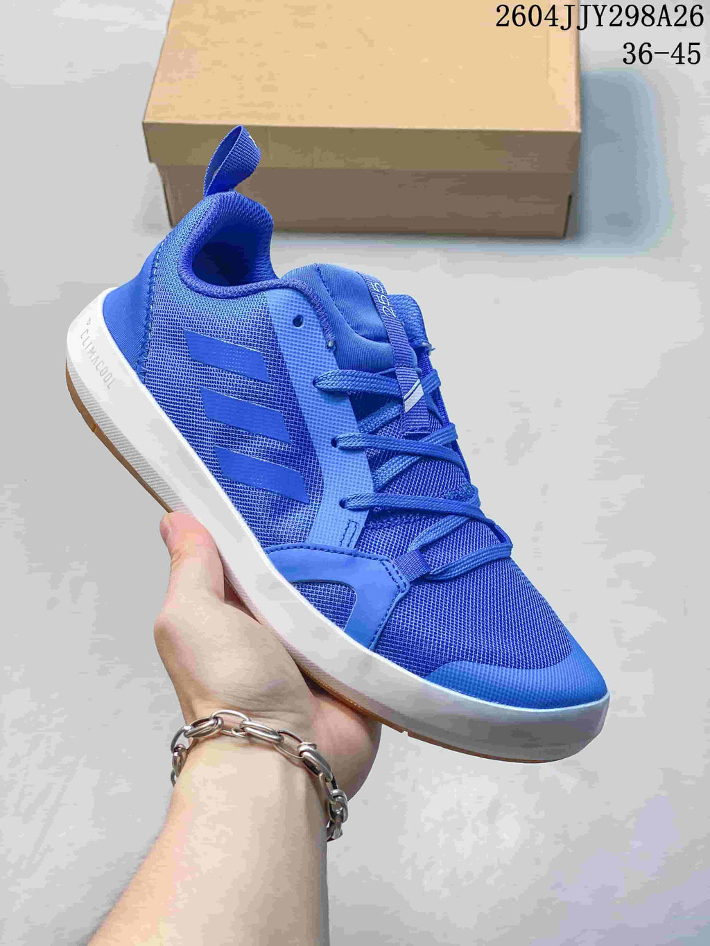 Several Adidas Terrex Boat shoes shown in different colorways.