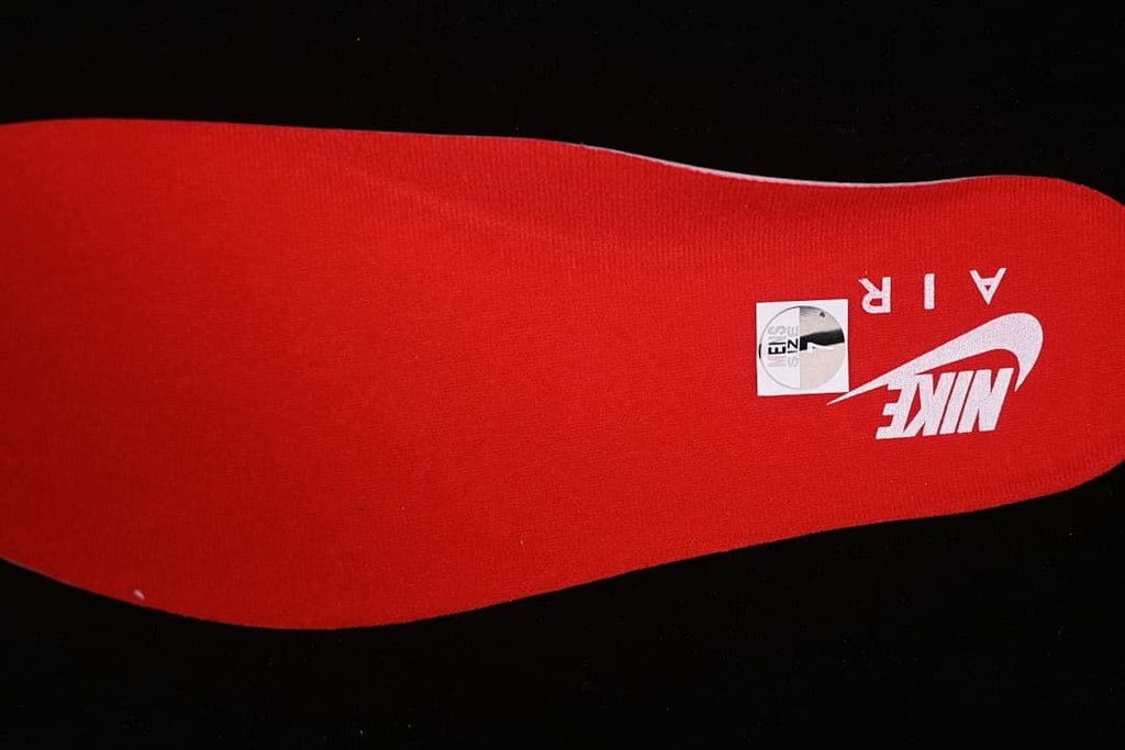 Red insole with visible Nike branding