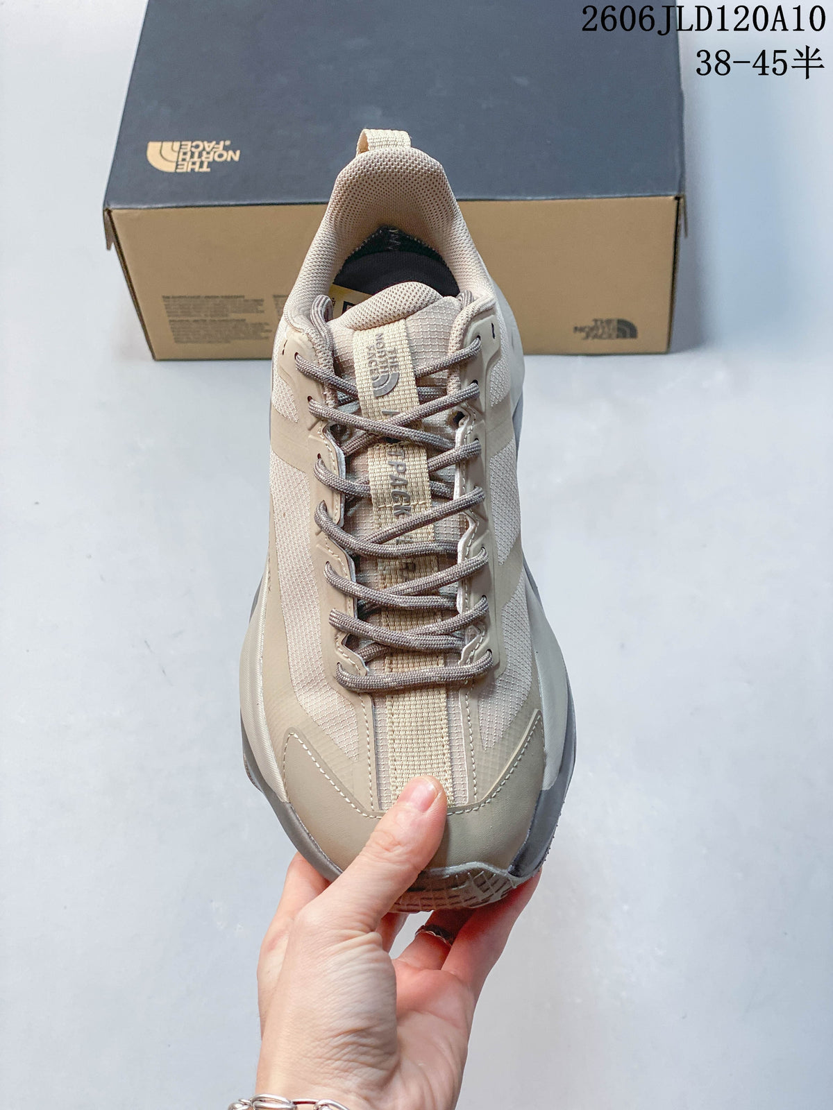 Top view showing the laces and tongue