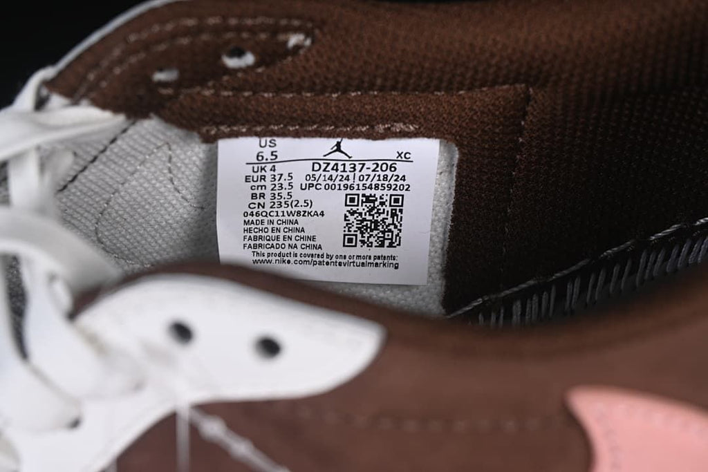 Close-up of the interior size label showing EU 37.5 and other size markings.