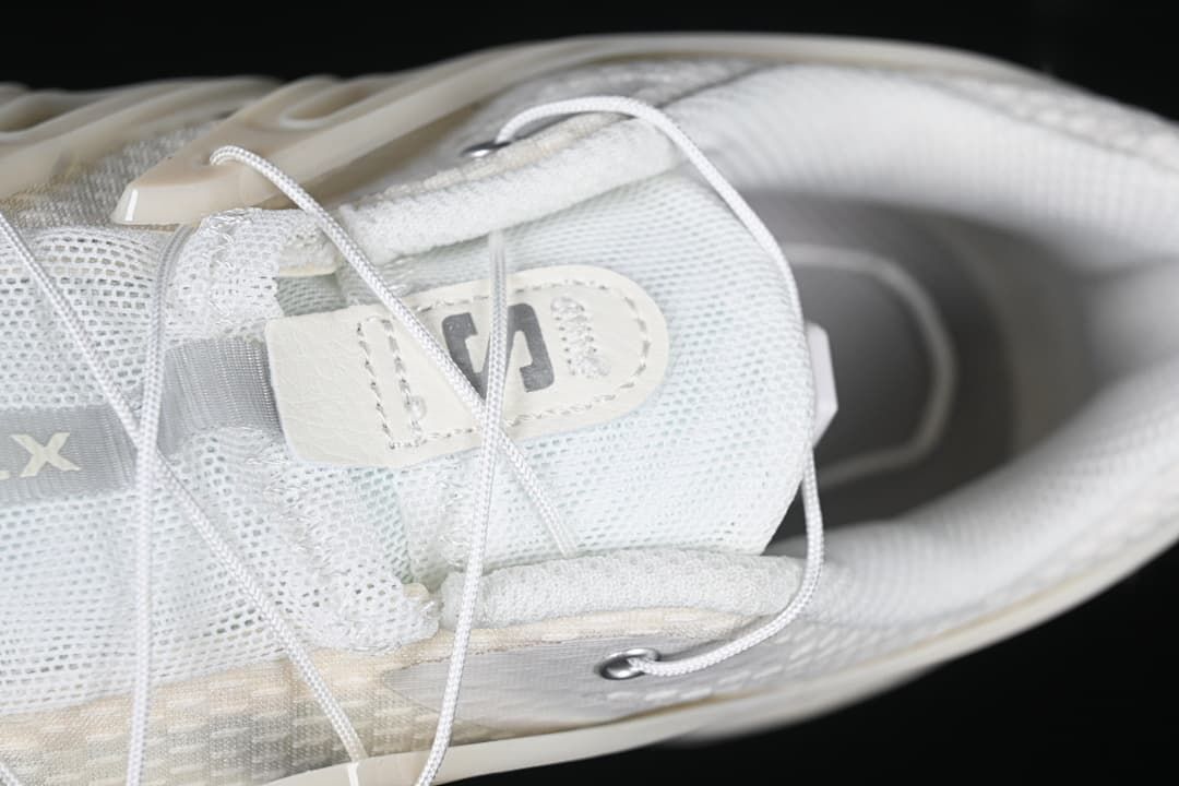 Close-up of the tongue, laces, and upper