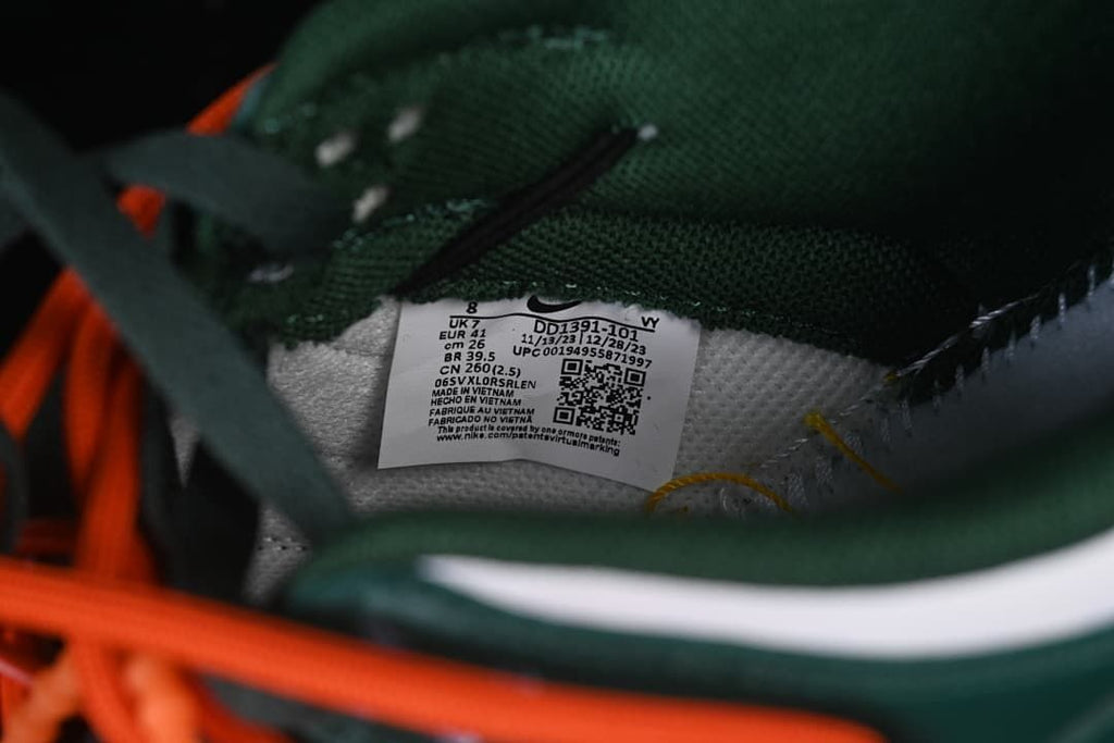 Inside shoe size label visible among the laces