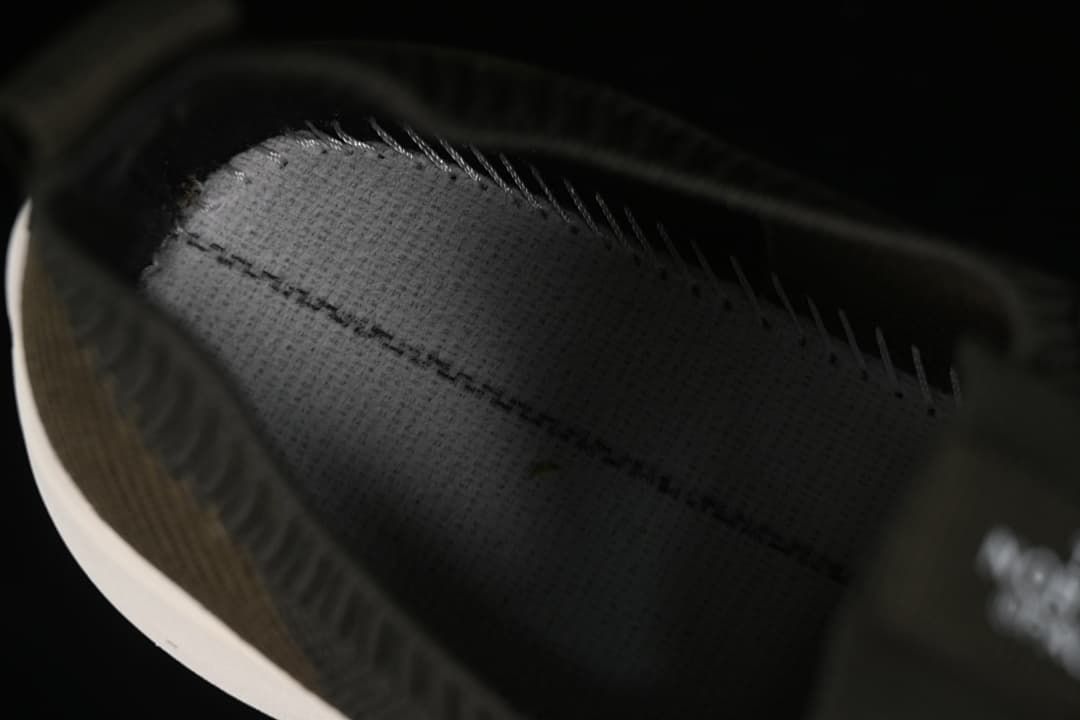 Close-up view inside the sneaker