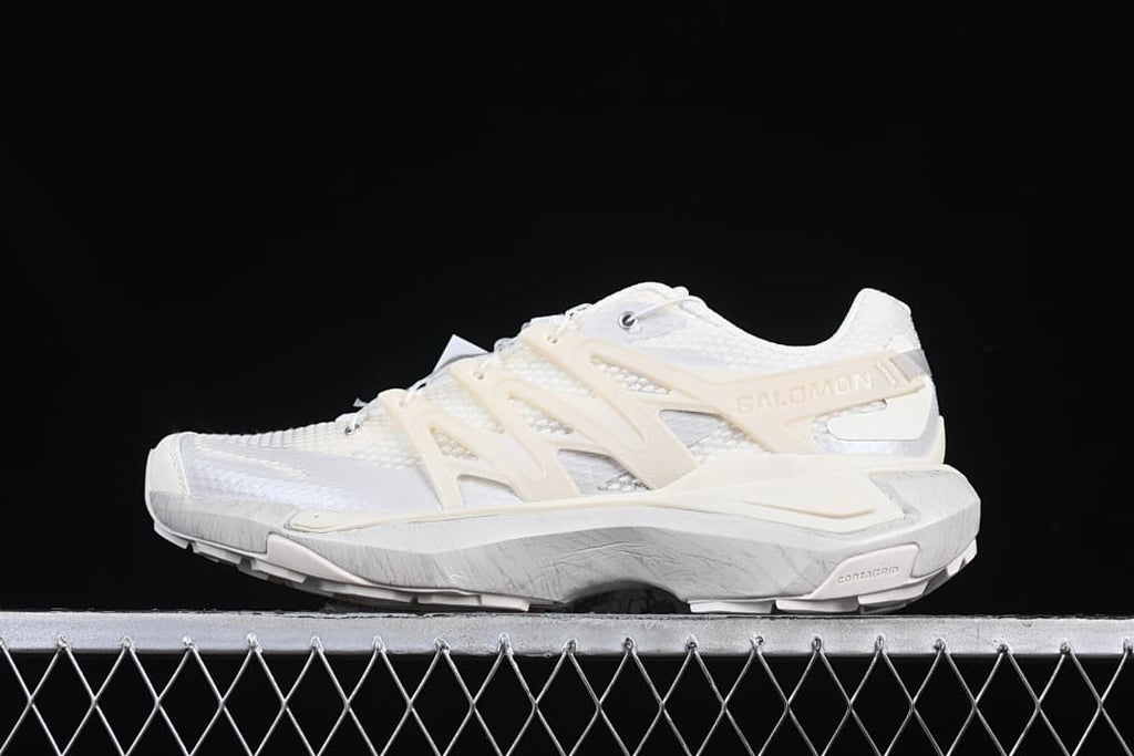 Side view of white Salomon XT-Pu.re Advanced trail running shoe