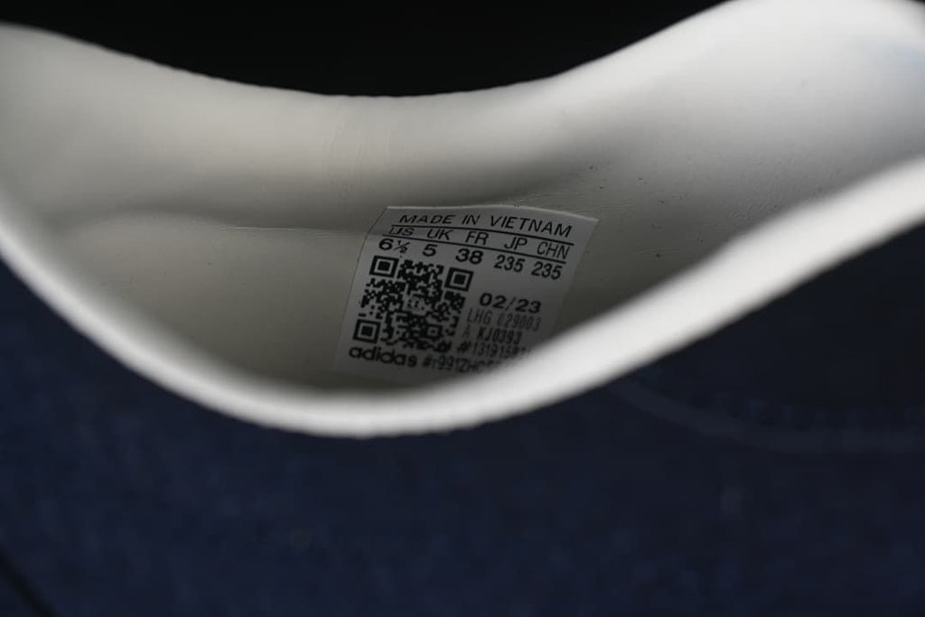 Interior size label on the photographed shoe, showing EU 38 and other size-system markings.