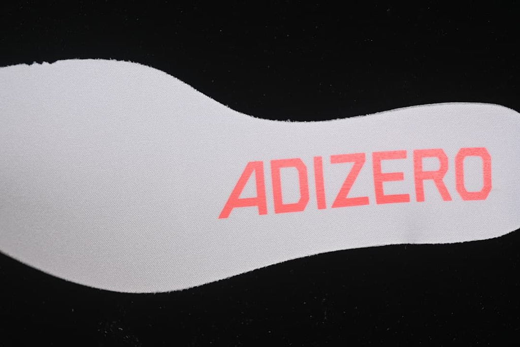 Close-up of the insole with Adizero lettering
