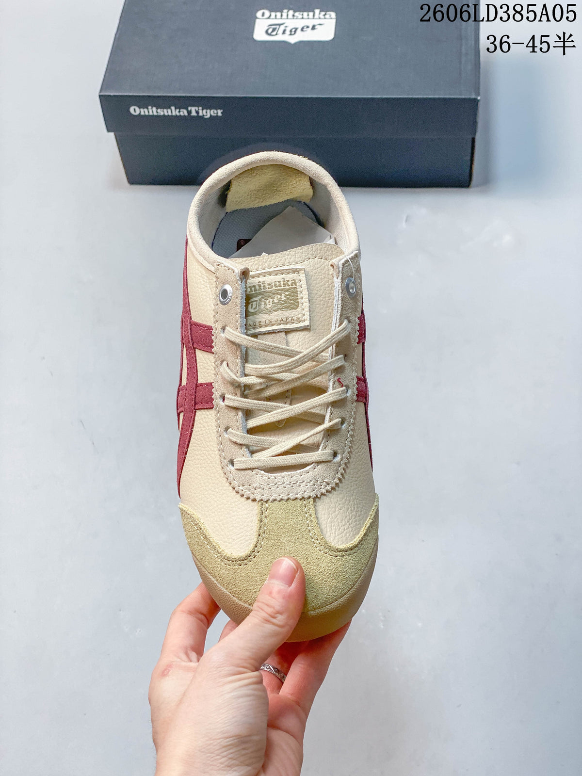 Top view of the sneaker showing its laces, tongue label and toe overlay