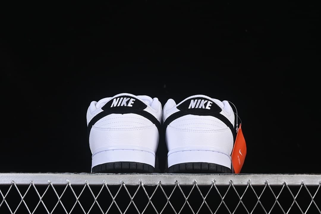 Rear view of the pair with black heel tabs and white lettering