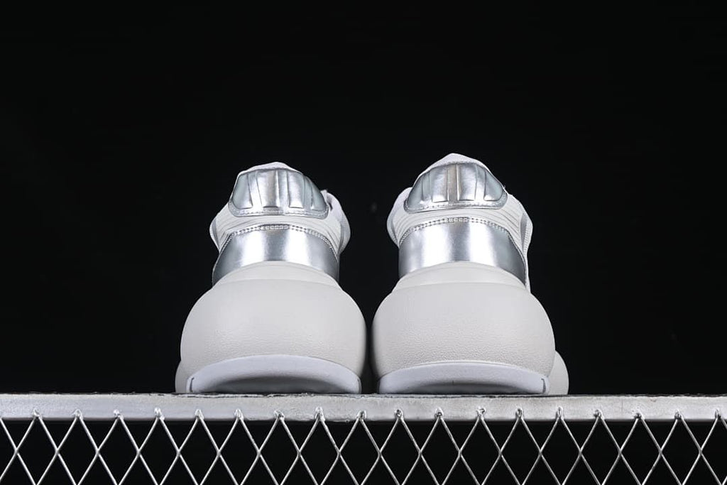 Rear view of the pair showing metallic-look heel panels