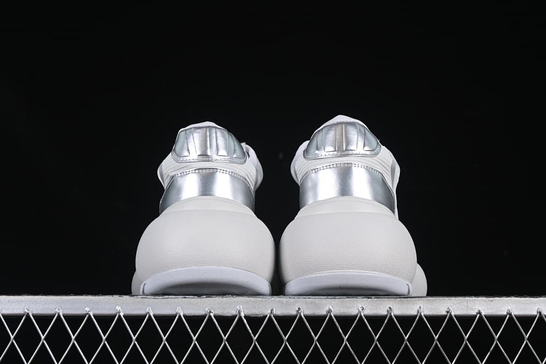 Rear view of the pair showing metallic-look heel panels