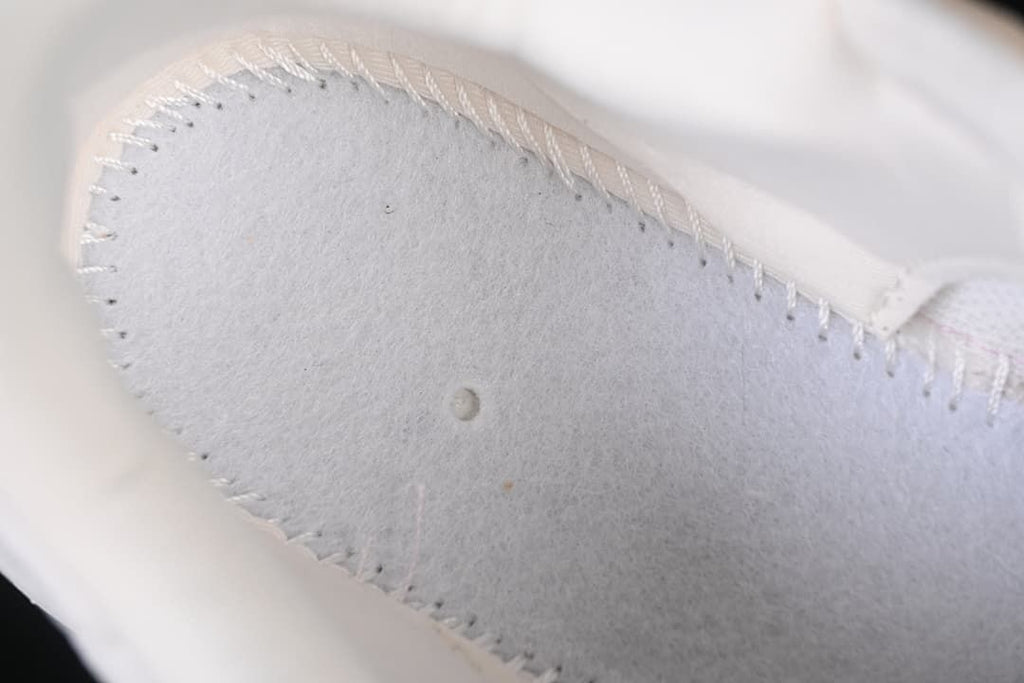 Close-up of stitching inside the shoe