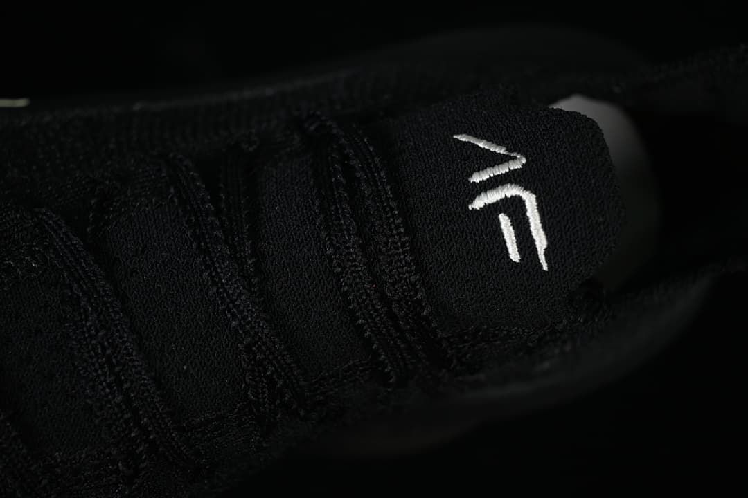 Close-up of the tongue and laces