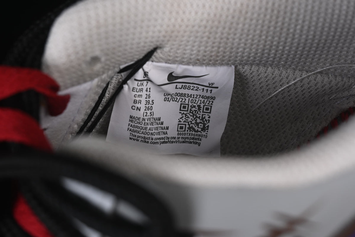Interior shoe label showing EU 41, UK 7, and CM 26