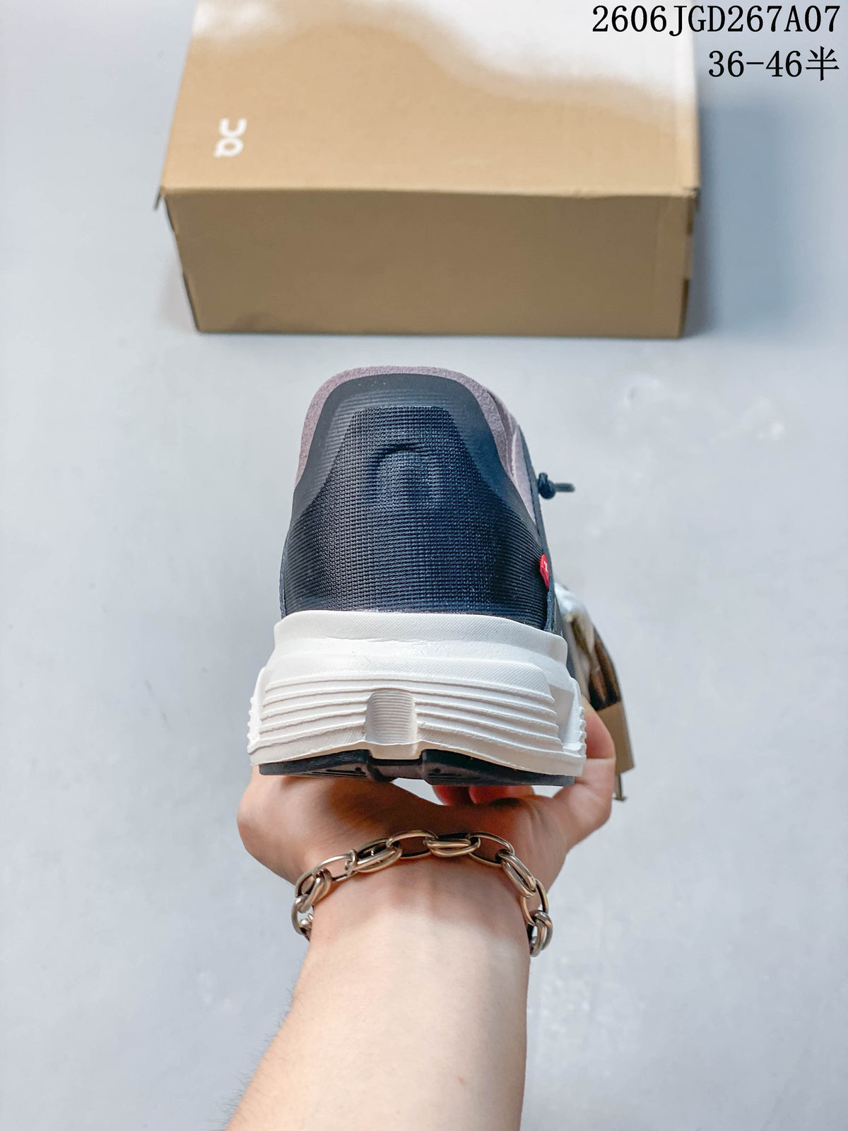 Rear view showing the dark heel and white outsole.