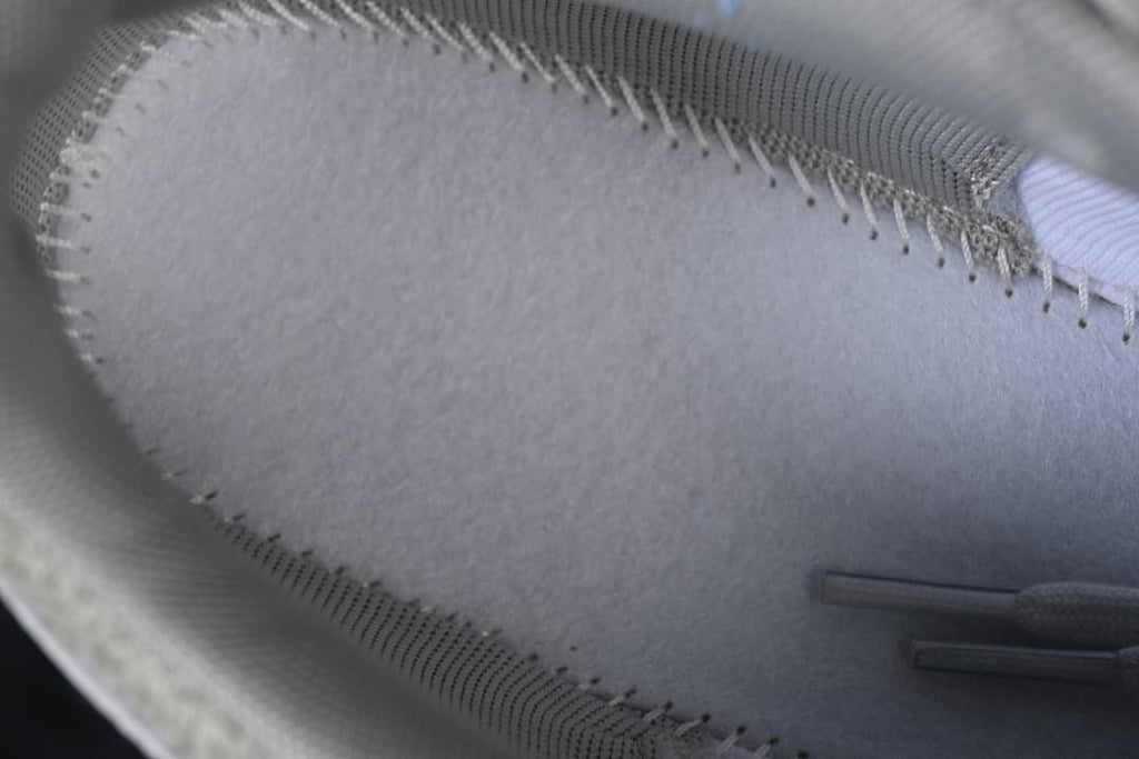 Close-up of the sneaker interior lining and insole edge