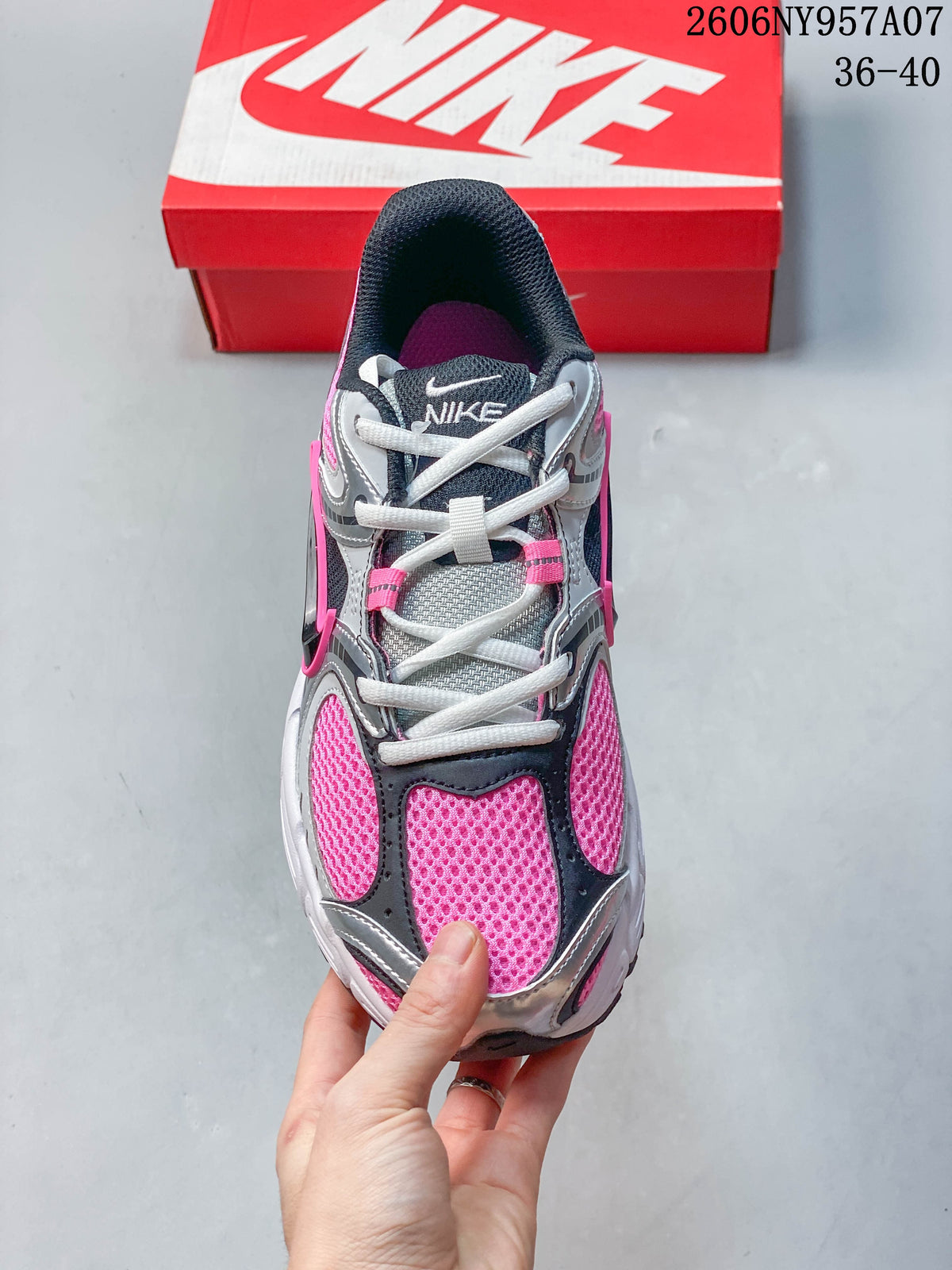 Top view of a Nike V5 RNR sneaker showing its mesh panels and white laces.