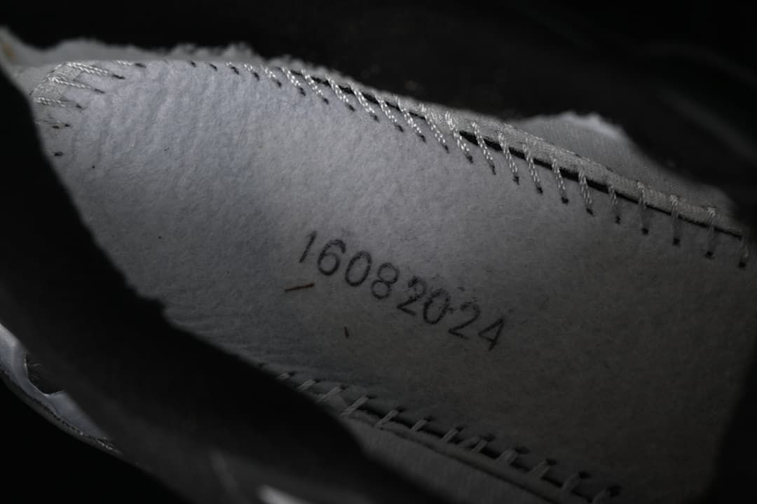 Close-up of stitching inside the shoe.