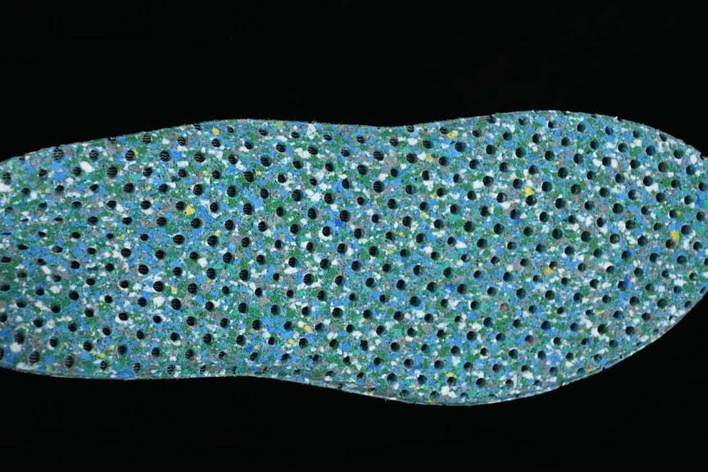 Close-up of the shoe's patterned insole.