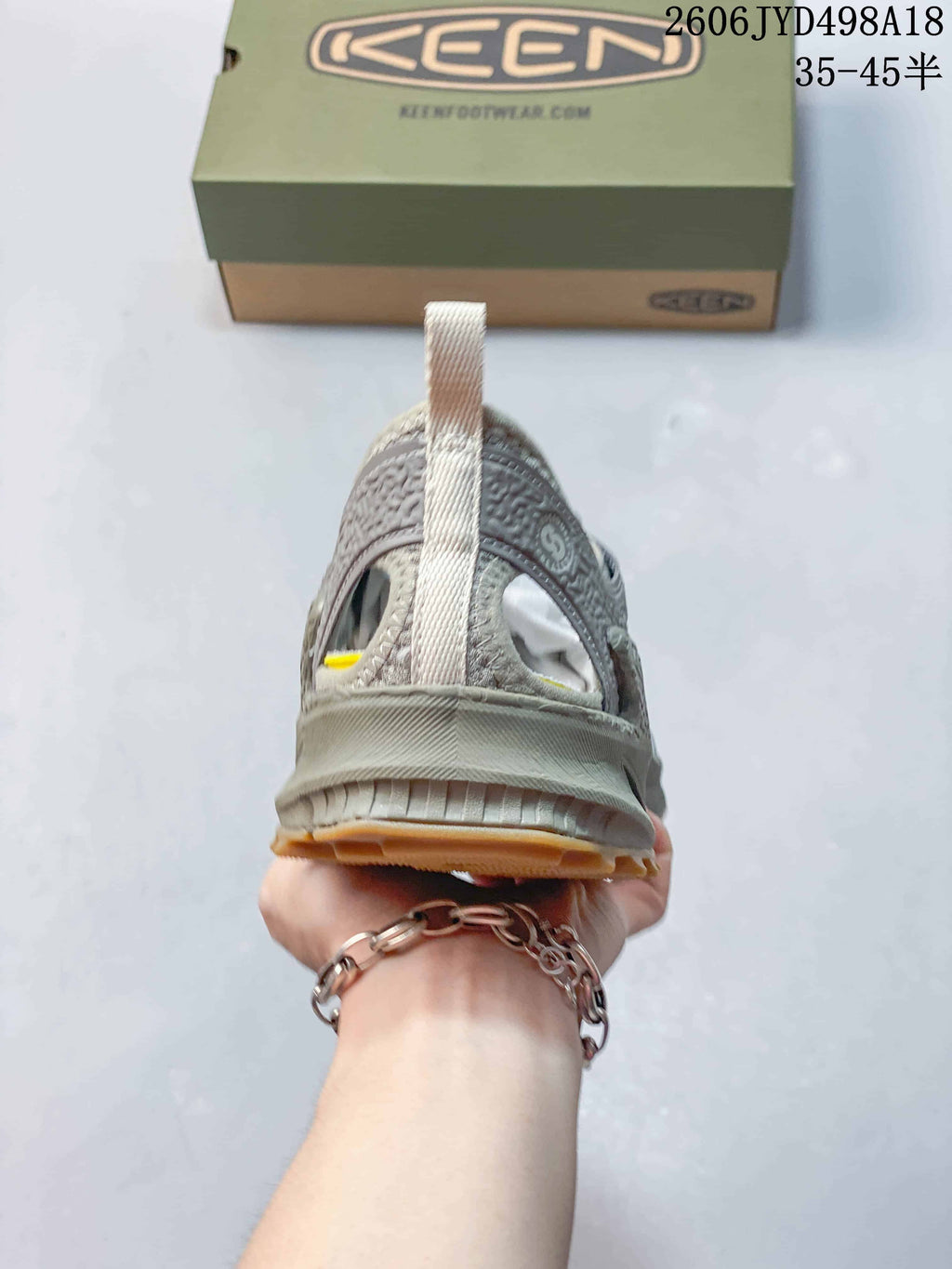 Rear view of a KEEN Jasper Rocks SP sneaker showing the heel pull tab