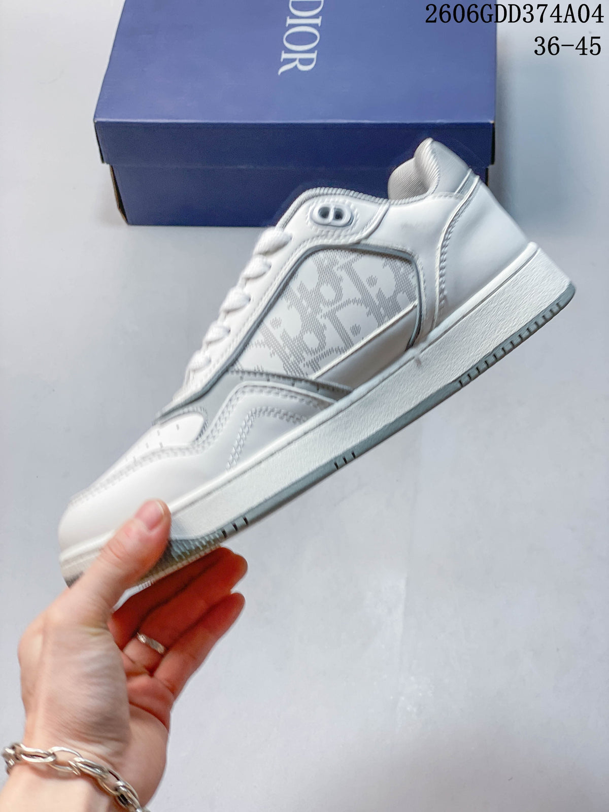 Side view showing the patterned panel and white-and-gray details