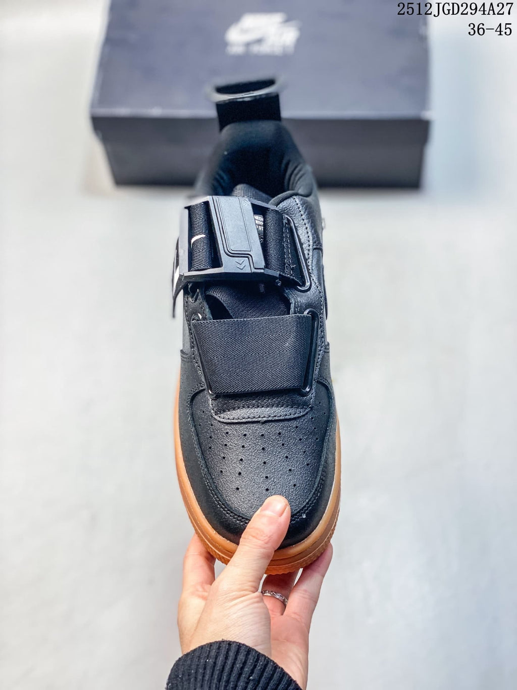 Front view showing the perforated toe and wide strap closure
