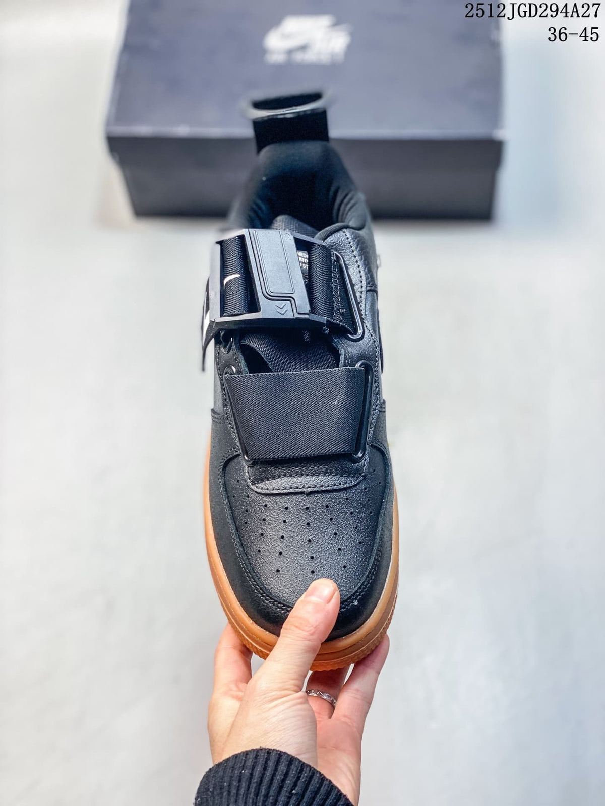 Front view showing the perforated toe and wide strap closure