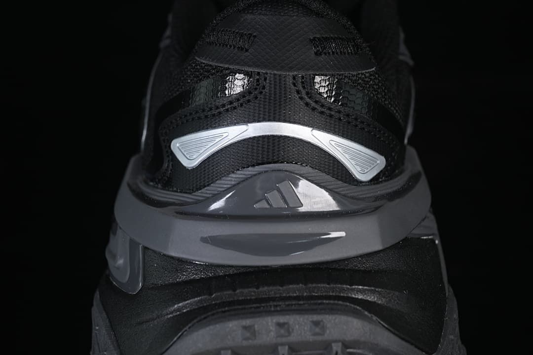 Rear view showing the heel counter and layered details