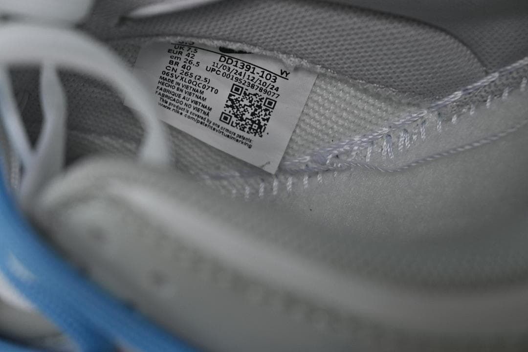Close-up of the shoe's interior size label showing EU 42